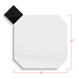 Bianco Dolomite Marble 12" Octagon with Black Dots Mosaic Tile Polished