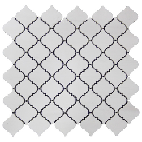 Dolomite Marble Mini Arabesque Baroque Lantern Mosaic Tile Honed