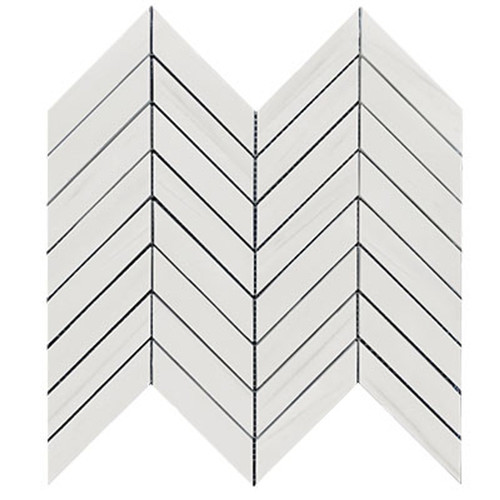 Dolomite Marble 1" x 4" Chevron Mosaic Tile Honed