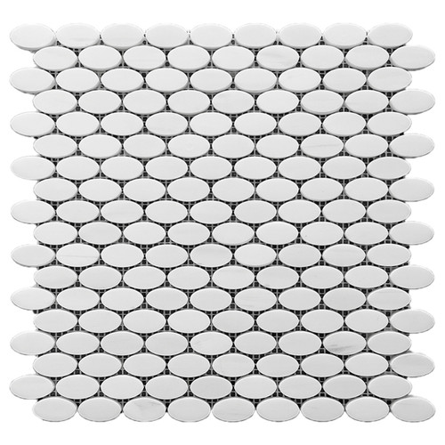 Dolomite Oval Ellipse Mosaic Tile Polished