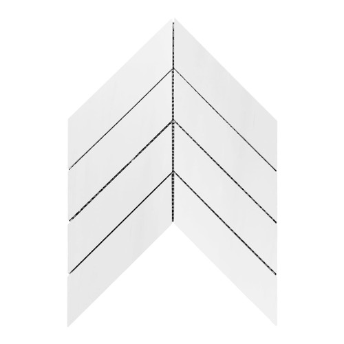 Dolomite Marble 2" x 8" Chevron Mosaic Tile Polished