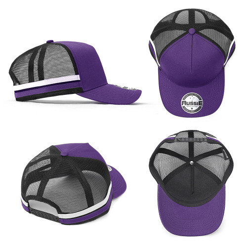 AH458 Kids A-Frame Striped Trucker Cap
