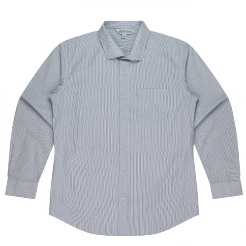 Aussie Pacific BAYVIEW MENS SHIRT LONG SLEEVE RUNOUT - 1906L - WHITE/SKY