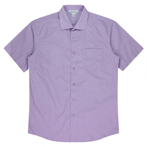 Aussie Pacific GRANGE MENS SHIRT SHORT SLEEVE RUNOUT - 1902S - MAUVE