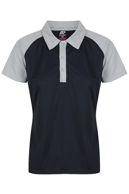 Aussie Pacific MANLY LADY POLOS RUNOUT - 2318 - NAVY/SILVER