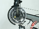 Close-up of the Carbonbike R-2020 handcycle chain disc and drivetrain.