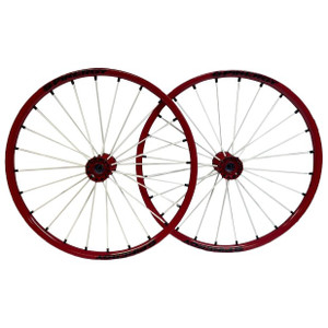 Spinergy SLX Wheel Set- 24" Red Hub & Rim, White Spokes