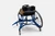 Goat Extra Tough Football and Lacrosse Wheelchair. Royal Blue Frame with Gold SideGuards and forks. Rear view with no wheel.