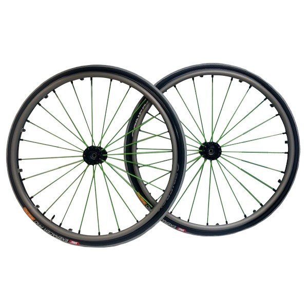 Spinergy SLX Wheel Set- 700c (27") Black Hub & Rim, Green Spokes