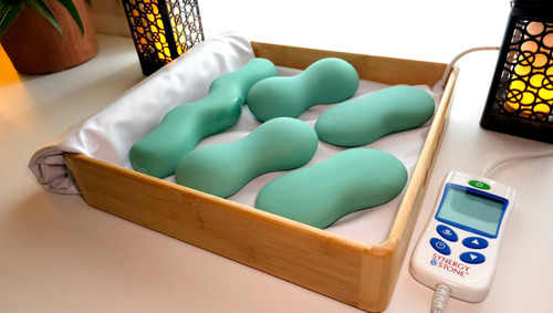 SYNERGY STONE COMPLETE CORE Water-Free Hot Stone Massage Heating System Set of 5 Mint Natural-Matte (Less-Labeled)