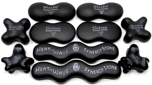 ADVANCED "Basalt" Natural-Matte (Set of 10) SYNERGY STONE Hot Stone Massage Tools