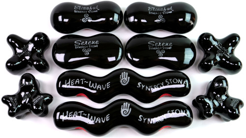 (Slightly Imperfect) ADVANCED "Onyx" Ultra-Smooth (Set of 10) SYNERGY STONE Hot Stone Massage Tools