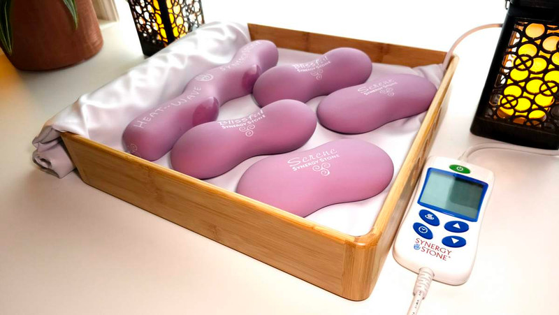 COMPLETE CORE "Orchid" Natural-Matte Water-Free SYNERGY STONE Hot Stone Massage Tool System