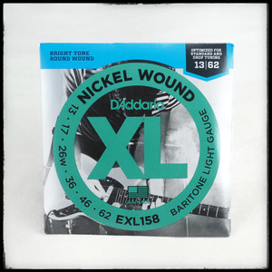 D'Addario EXL158 13-62 Light Baritone Electric Guitar Strings D'Addario EXL158 13-62 Light Baritone Electric Guitar Strings