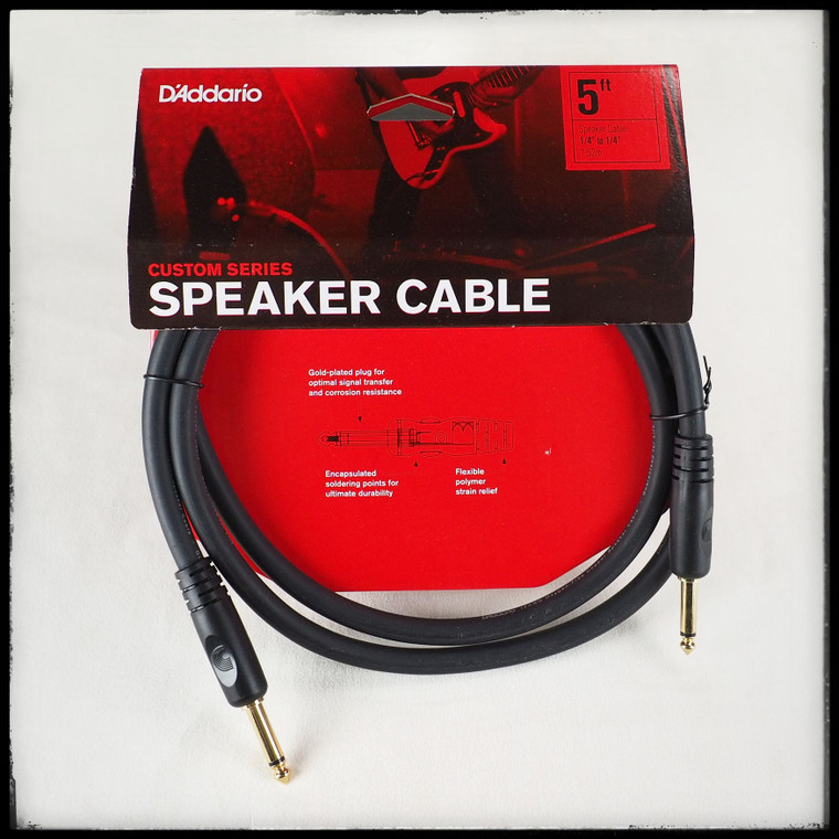 D'Addario Custom Series Speaker Cable - Straight to Straight - 5'