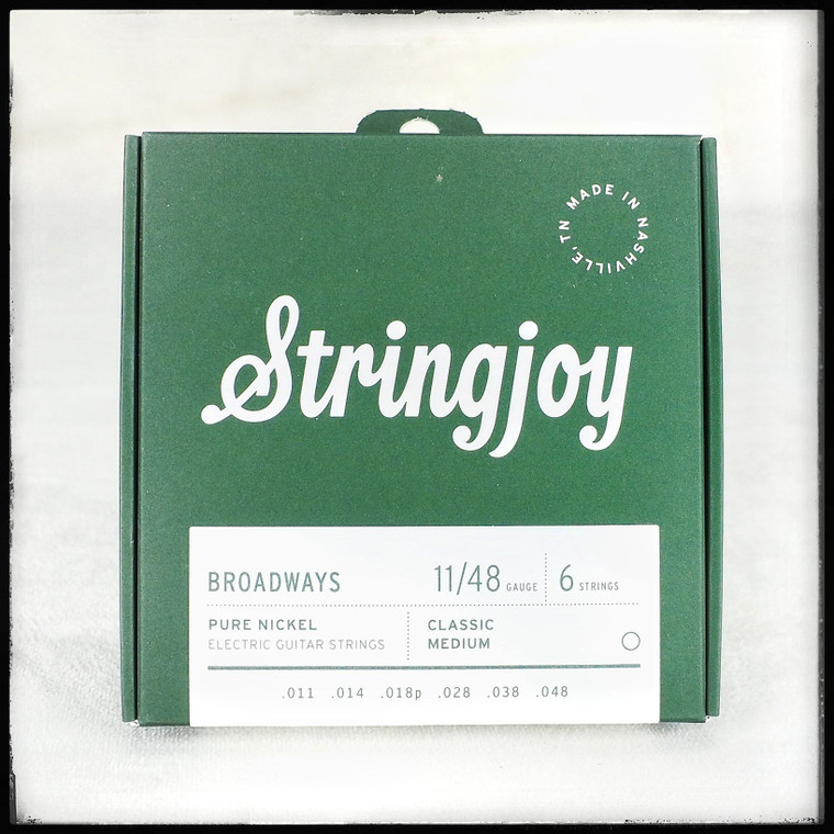 Stringjoy Broadways Pure Nickel Electric Guitar Strings 11-48