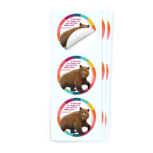 Simply Loved Bible Memory Buddy Stickers, Quarter 6 - Yeddy the Himalayan Brown Bear