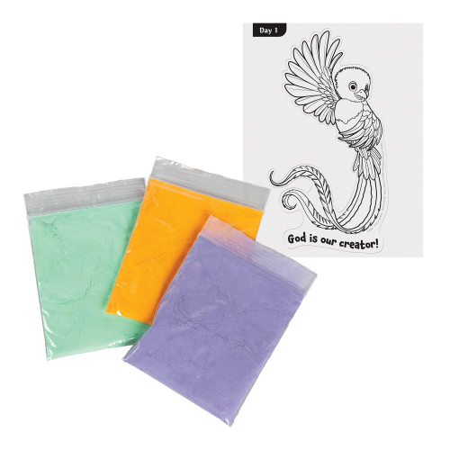 Rainforest Falls VBS Colorful Quetzal Kits (3 packs of Tropical Tint, 6 Quetzal Cards)