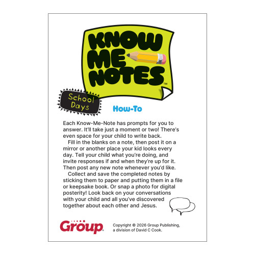 Know-Me-Notes: School Days (10 pack) | Group