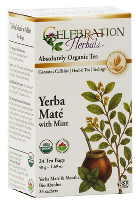 Yerba Mate W Mint Tea Blend ~ 24 Teabags ~ Organic