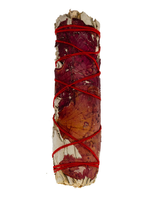Smudge Wand Sage & Rose Petals - 4 inch