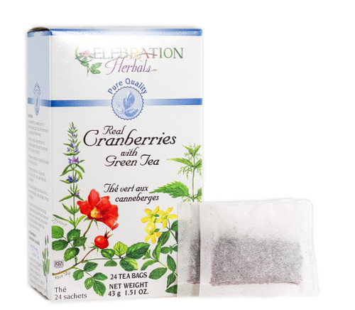 Tea Green w Cranberries Blend ~ 24 Teabags ~ Pure Quality