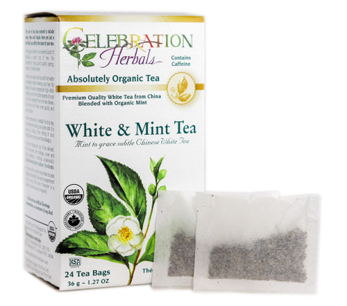 Tea White & Mint Blend ~ 24 Teabags ~ Organic