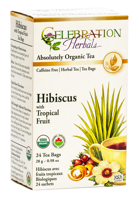 Hibiscus Tropical Fruit Tea Blend ~ 24 Teabags ~ Organic