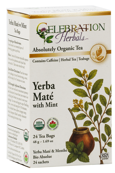 Yerba Mate W Mint Tea Blend ~ 24 Teabags ~ Organic