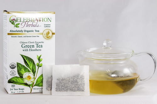Tea Green Chinese/Eleuthero Blend ~ 24 Teabags ~ Organic