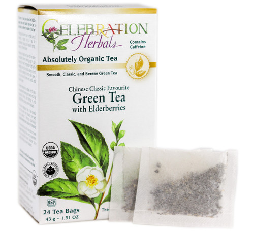 Tea Green Elderberries Blend ~ 24 Teabags ~ Organic
