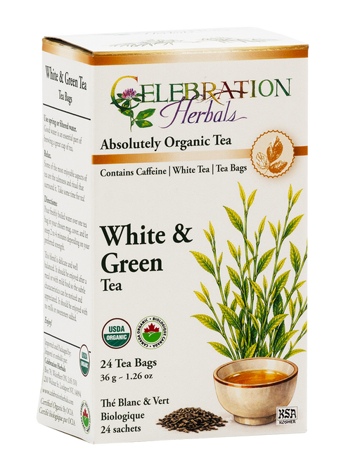 Tea White & Green Blend ~ 24 Teabags ~ Organic