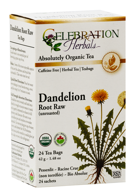 Dandelion Root Raw ~ 24 Teabags ~ Organic
