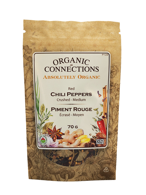 Chili Peppers Medium Flakes ~ Retail Pack Bulk ~ Organic ~ 70 g
