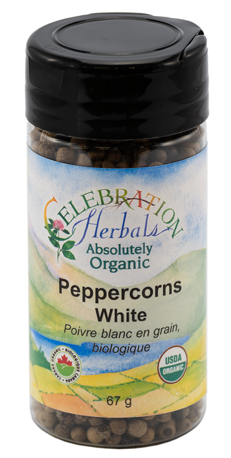 Pepper White Whole ~ Bottled Spice ~ Organic ~ 67g