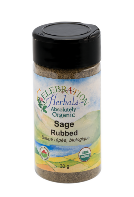 Sage Rubbed ~ Bottled Spice ~ Organic ~ 30 g