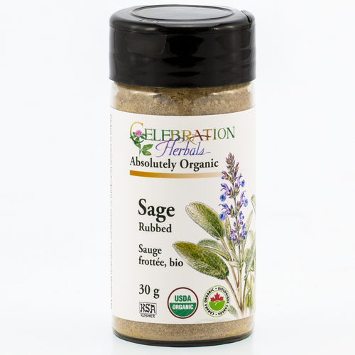 Sage Rubbed ~ Bottled Spice ~ Organic ~ 30g