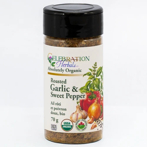 Roasted Garlic & Sweet Pepper ~ Bottled Spice Blend ~ Organic ~ 70g