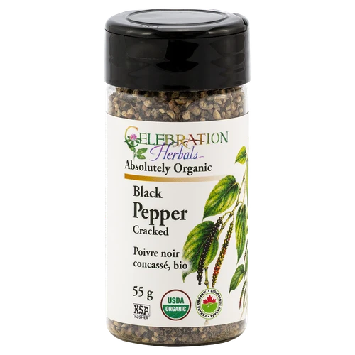 Pepper Black Cracked ~ Bottled Spice ~ Organic ~ 55g