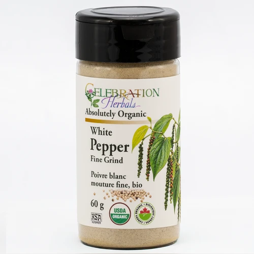 Pepper White Fine Grind ~ Bottled Spice ~ Organic ~ 60g