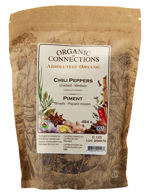 Chili Peppers Medium Flakes ~ Bulk ~ Organic ~ 1 LB