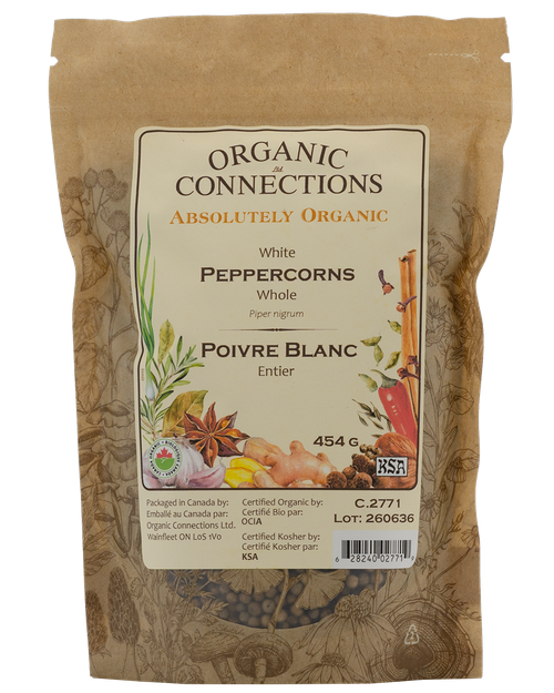 Peppercorns White ~ Bulk ~ Organic ~ 454g