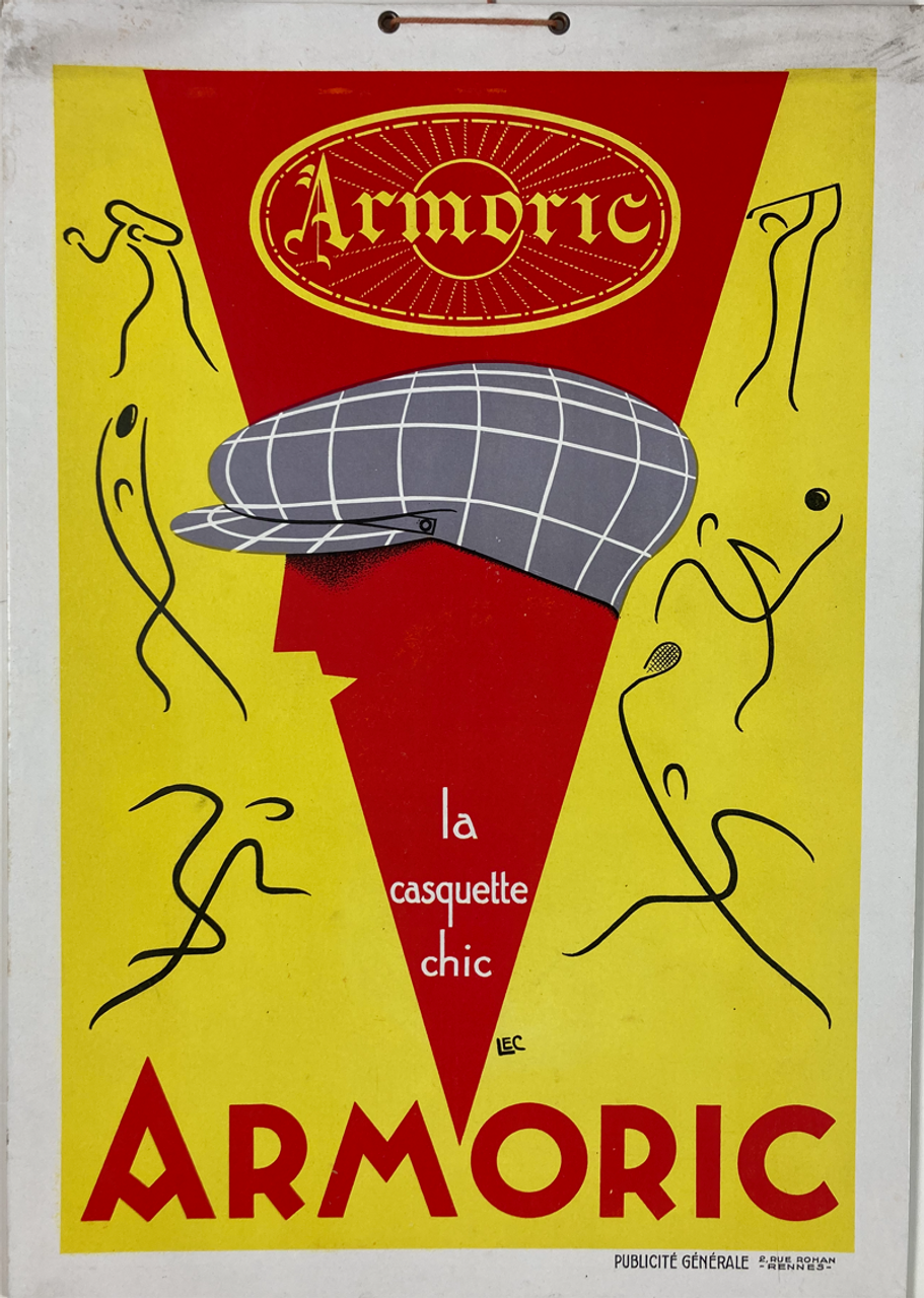 Original cartone advertising caps from Armoric Art Deco for sale