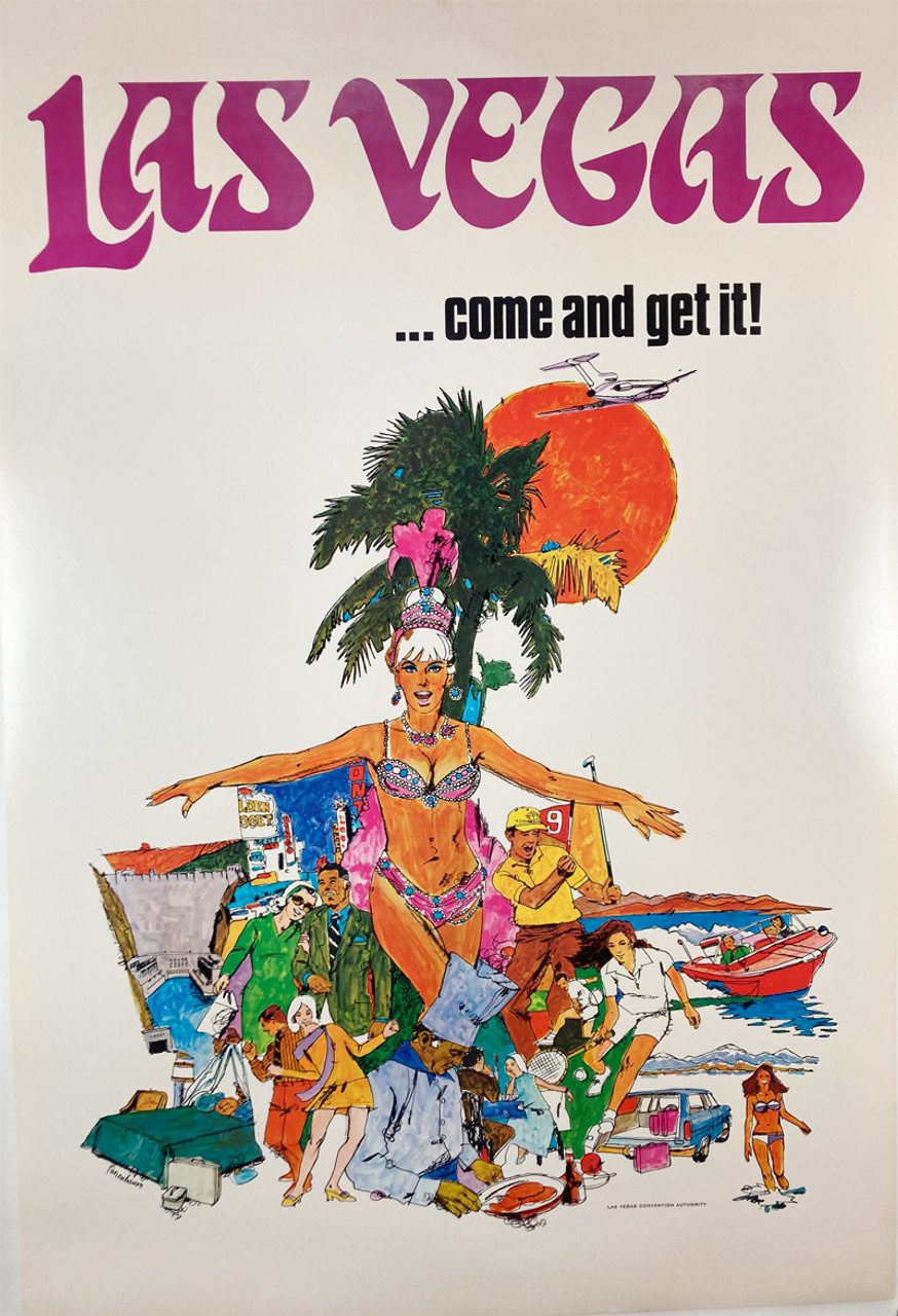 Las Vegas...Come and get! by Robert Tannenbaum 1970 USA orignal vintage poster lithograph