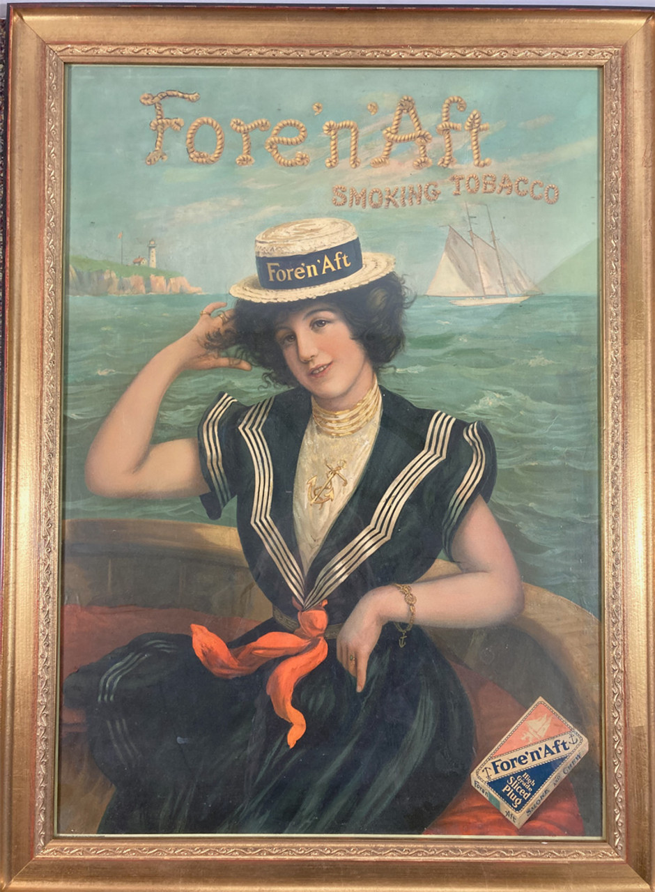Fore 'n' Aft Smoking Tobacco ca. 1900s USA original stone lithograph on linen