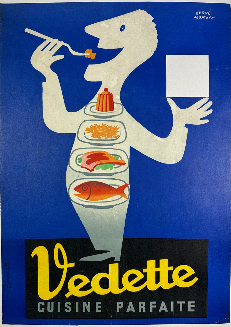 Vedette by Herve Moran 1950s France original lithograph on linen vintage poster