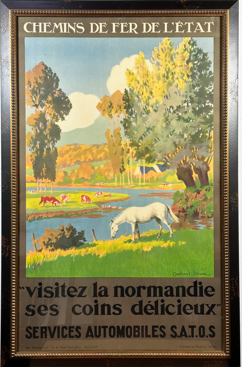 Visitez La Normandie Ses Coins Délicieux by Leon Constant-Duval 1930 France original stone lithograph on linen vintage poster