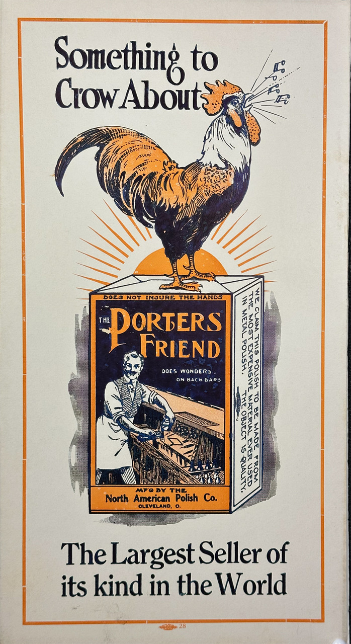 Something To Crow About, The Porter's Friend, North American Polish Co. ca. 1928 USA original lithograph on cardboard display sign vintage poster