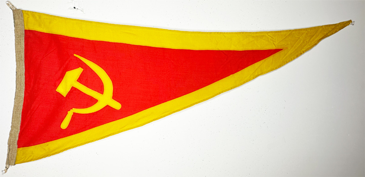 Original appliqué cloth naval flag from a Soviet ship from a shipyard in Helsinki, Finland ca. 1980s ephemera
