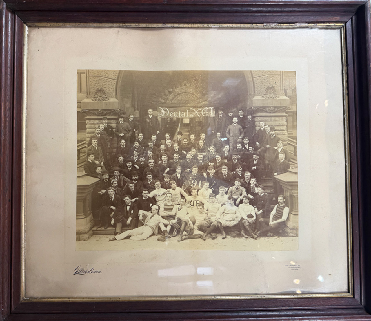 1891 Penn Dental School with Variety of Athletes Represented 1891 USA original antique albumen photograph